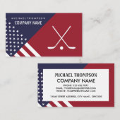 Amerikaanse vlag, Hockey Player, Hockey Coach Visitekaartje (Voorkant / Achterkant)