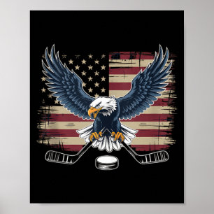 Amerikaanse Vlag Hockey Poster