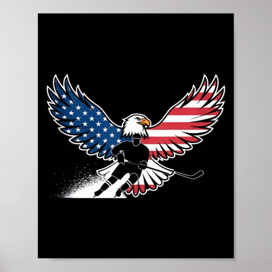 Amerikaanse Vlag Hockey Poster (Voorkant)