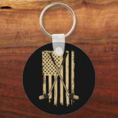 Amerikaanse Vlag Hockey Sleutelhanger (Voorkant)