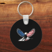 Amerikaanse Vlag Hockey Sleutelhanger (Voorkant)