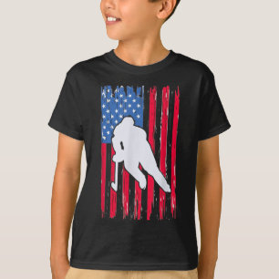 Amerikaanse Vlag Hockey Speler 4 juli Mannen Vrouw T-shirt