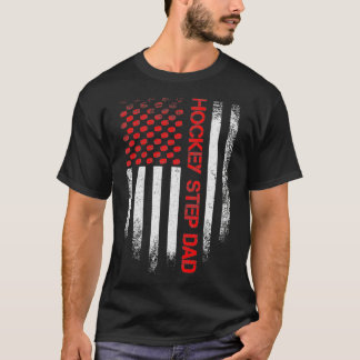 Amerikaanse vlag Hockey Step Pap Distress T-shirt