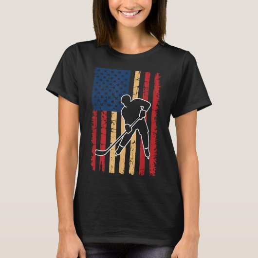 Amerikaanse Vlag Hockey T-shirt (Voorkant)