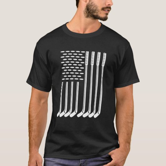 Amerikaanse vlag Hockey USA 4e juli patriottisch T-shirt (Voorkant)