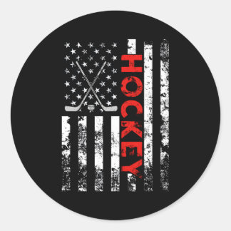 Amerikaanse vlag Hockey Usa Patriotic Ronde Sticker