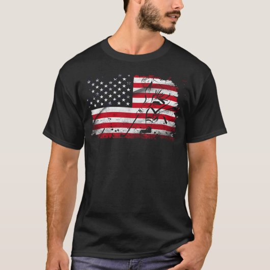 Amerikaanse vlag Hockey Usa Patriotic T-shirt (Voorkant)