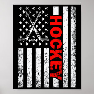 Amerikaanse Vlag Hockey Usa Patriottisch Voor Vrou Poster