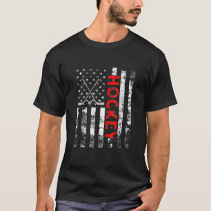 Amerikaanse Vlag Hockey Vintage Patriottische Hock T-shirt