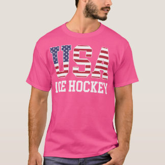 Amerikaanse vlag hockeyer Amerikaanse ijshockey T-shirt
