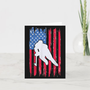 Amerikaanse Vlag Hockeyspeler 4 juli Mannen Vrouwe Kaart