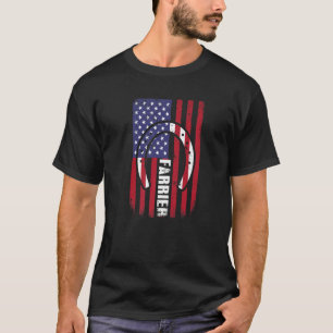 Amerikaanse Vlag Hoefijzer 4 Juli Geschaafd T-shirt