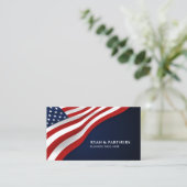 Amerikaanse vlag | Hoek | Donkerblauwe achtergrond Visitekaartje (Staand voorkant)