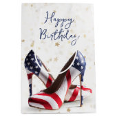 Amerikaanse Vlag Hoge Hakken Schoenen Medium Cadeauzakje (Voorkant)