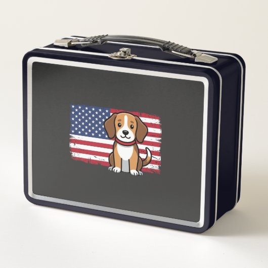 Amerikaanse Vlag Hond Patriottische Vector (Voorkant)