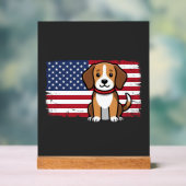 Amerikaanse Vlag Hond Patriottische Vector Acryl Bord (Neutraal)