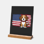 Amerikaanse Vlag Hond Patriottische Vector Acryl Bord (Hoek)