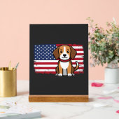 Amerikaanse Vlag Hond Patriottische Vector Acryl Bord (Huwelijk)