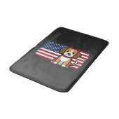 Amerikaanse Vlag Hond Patriottische Vector Badmat (Gekanteld)