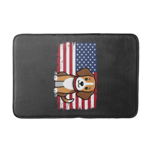 Amerikaanse Vlag Hond Patriottische Vector Badmat