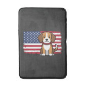 Amerikaanse Vlag Hond Patriottische Vector Badmat (Voorkant Verticaal)