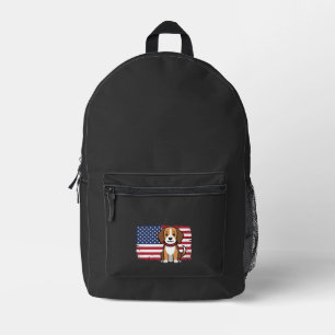 Amerikaanse Vlag Hond Patriottische Vector Bedrukte Rugzak