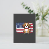 Amerikaanse Vlag Hond Patriottische Vector Briefkaart (Staand voorkant)
