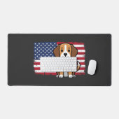 Amerikaanse Vlag Hond Patriottische Vector Bureaumat (Keyboard & Muis)