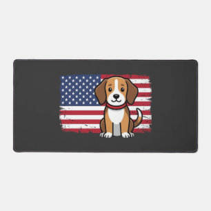 Amerikaanse Vlag Hond Patriottische Vector Bureaumat