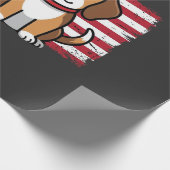 Amerikaanse Vlag Hond Patriottische Vector Cadeaupapier (Hoek)
