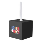 Amerikaanse Vlag Hond Patriottische Vector Decoratie (Achter hoekig)