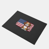 Amerikaanse Vlag Hond Patriottische Vector Deurmat (Schuin)