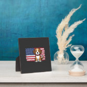 Amerikaanse Vlag Hond Patriottische Vector Fotoplaat (Insitu)