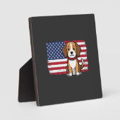 Amerikaanse Vlag Hond Patriottische Vector Fotoplaat (Voorkant)
