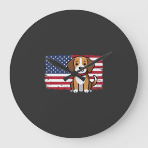 Amerikaanse Vlag Hond Patriottische Vector Grote Klok
