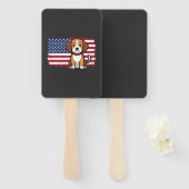 Amerikaanse Vlag Hond Patriottische Vector Handwaaier (Voorkant en achterkant)