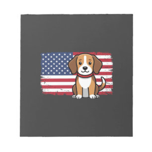 Amerikaanse Vlag Hond Patriottische Vector Notitieblok