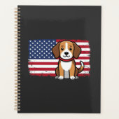 Amerikaanse Vlag Hond Patriottische Vector Planner (Voorkant)