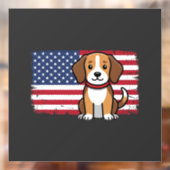 Amerikaanse Vlag Hond Patriottische Vector Raamsticker (Vel 2)