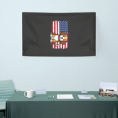 Amerikaanse Vlag Hond Patriottische Vector Spandoek (Beurs)