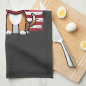 Amerikaanse Vlag Hond Patriottische Vector Theedoek (Quarter Fold)