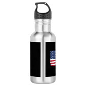 Amerikaanse Vlag Hond Patriottische Vector Waterfles (Achterkant)
