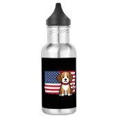 Amerikaanse Vlag Hond Patriottische Vector Waterfles (Links)