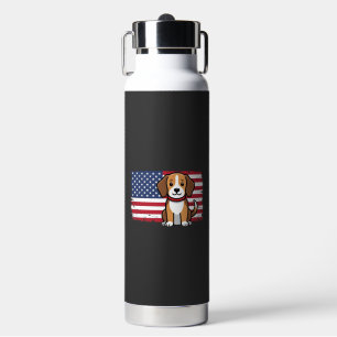 Amerikaanse Vlag Hond Patriottische Vector Waterfles