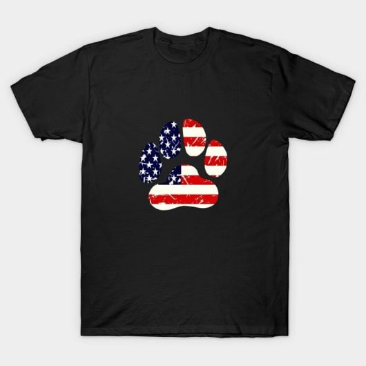 Amerikaanse vlag hond Paw T-shirt