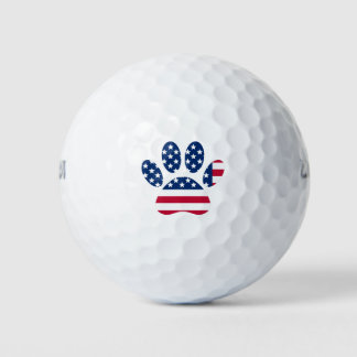 Amerikaanse vlag Hond Pootafdruk Golfballen