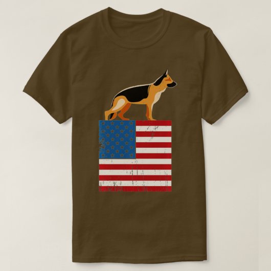 Amerikaanse vlag Hondenliefhebber I Patriotic Germ T-shirt (Design voorkant)