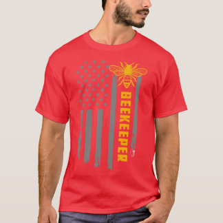 Amerikaanse vlag Honing Bijenhouderij Imker T-shirt