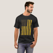 Amerikaanse vlag Honingraat Honingbijen T-shirt (Voorkant volledig)