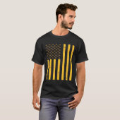 Amerikaanse vlag Honingraat Honingbijen T-shirt (Voorkant volledig)